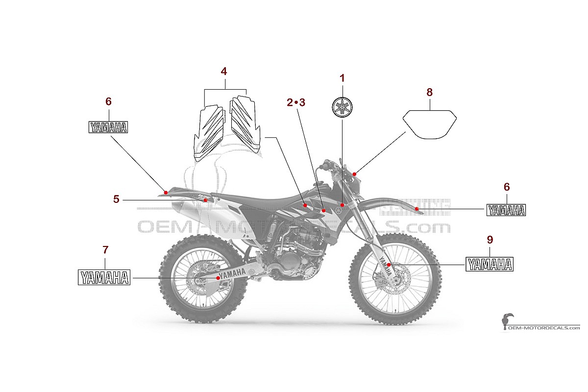 Decals for Yamaha WR250F 2005 - Blue • Yamaha OEM Decals