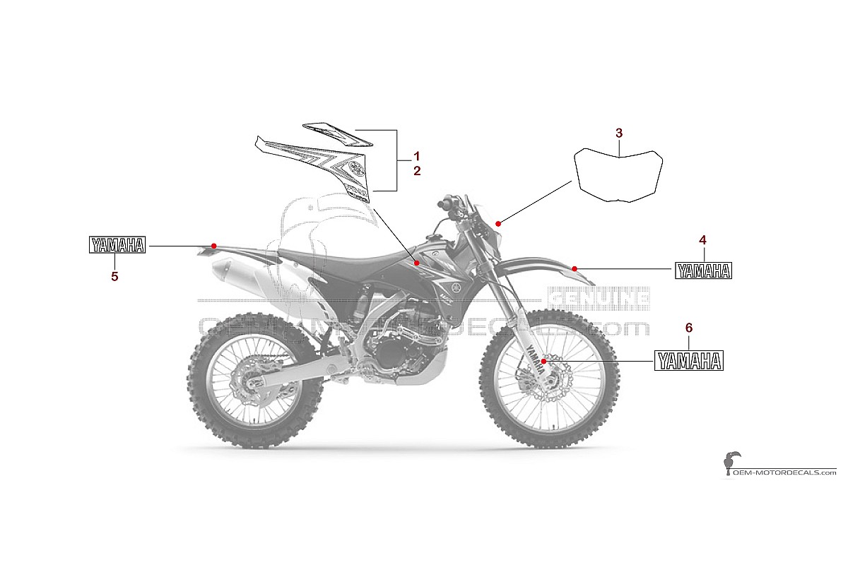 Aufkleber für Yamaha WR250F 2010 - Blau • Yamaha OEM-Aufkleber
