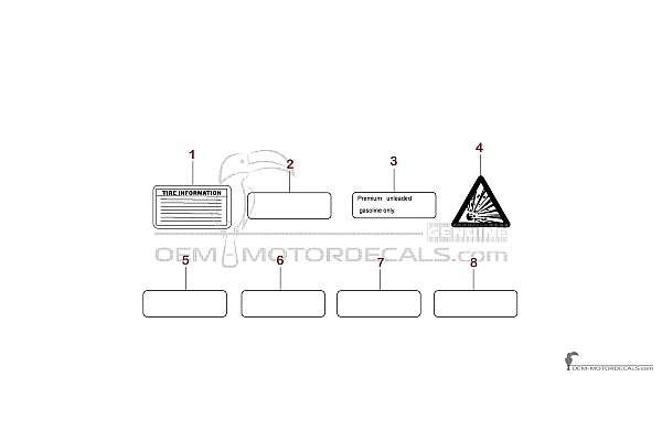 Yamaha WR250F 2011 - Voorzichtigheid labels
