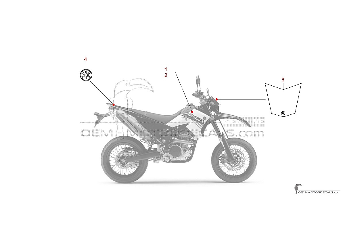 Stickers voor Yamaha WR250X 2014 - Wit • Yamaha OEM Stickers