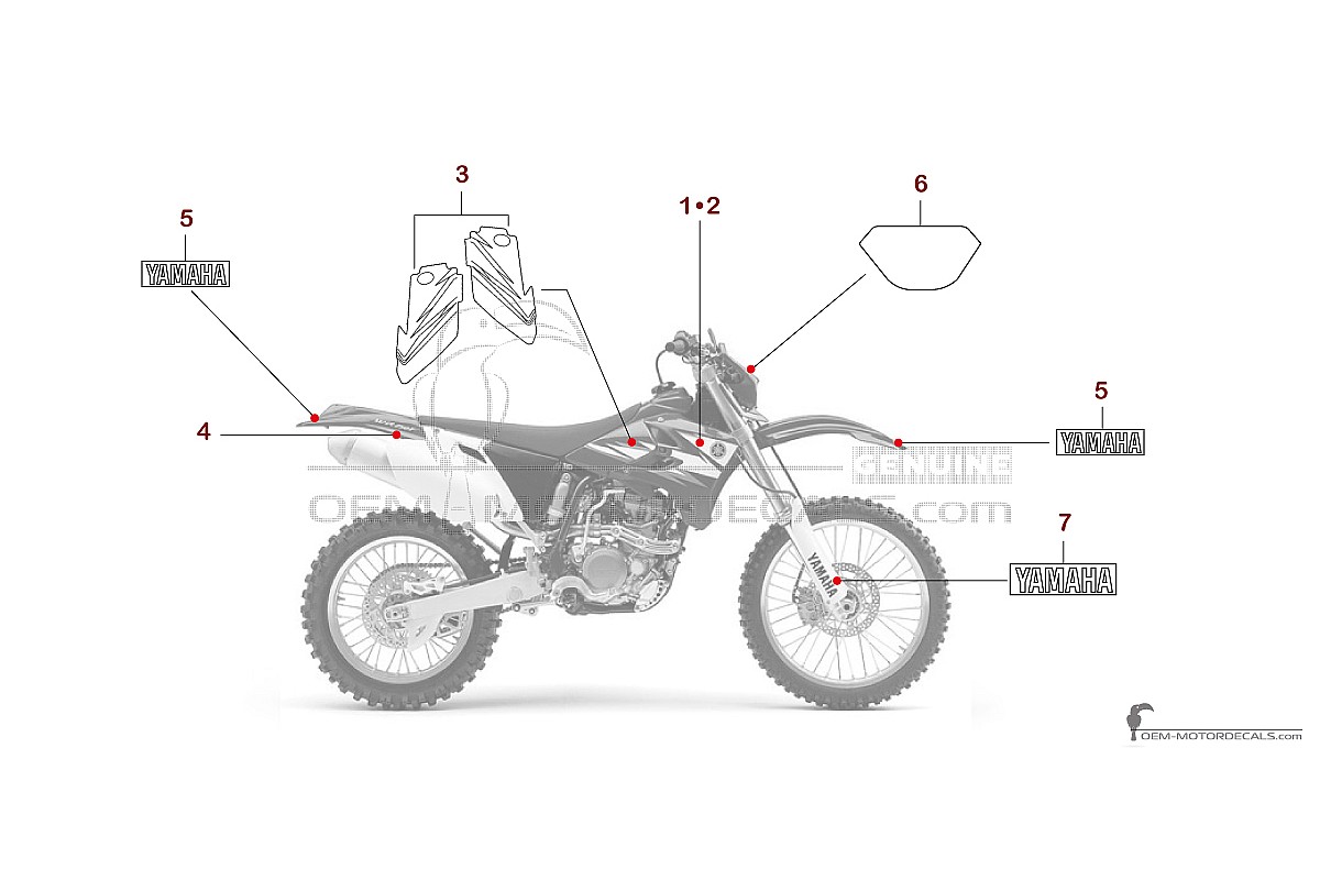 Adesivi per Yamaha WR450F 2006 - Blu • Yamaha Adesivi OEM