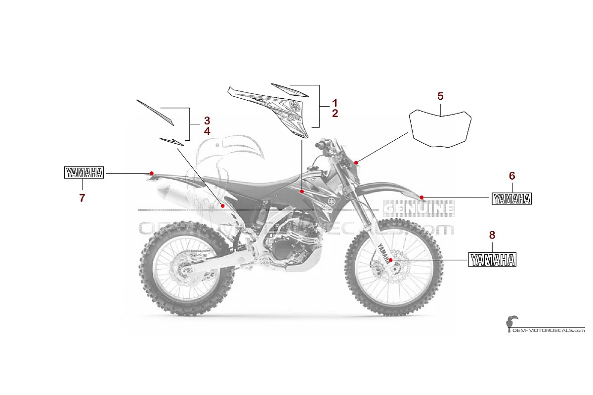 Aufkleber für Yamaha WR450F 2009 - Blau • Yamaha OEM-Aufkleber