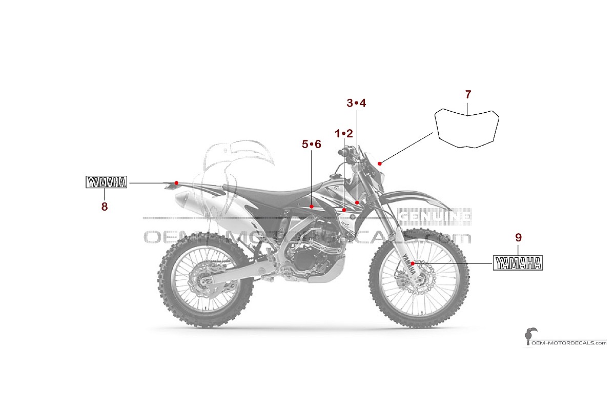 Pegatinas para Yamaha WR450F 2011 - Azul • Yamaha Pegatinas OEM