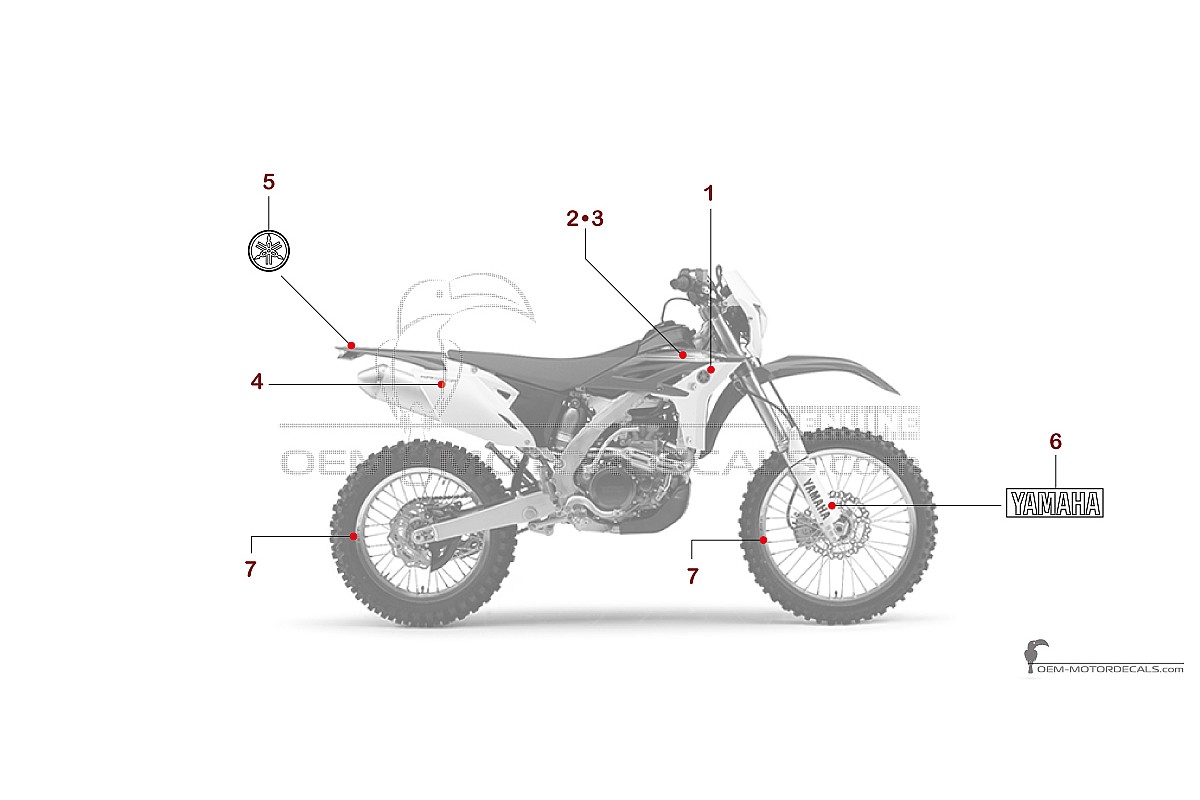 Decals for Yamaha WR450F 2012 - Blue • Yamaha OEM Decals