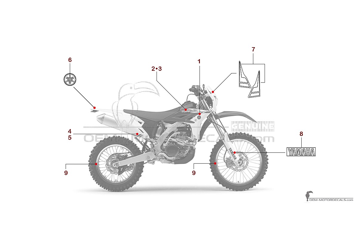Decals for Yamaha WR450F 2013 - Blue • Yamaha OEM Decals