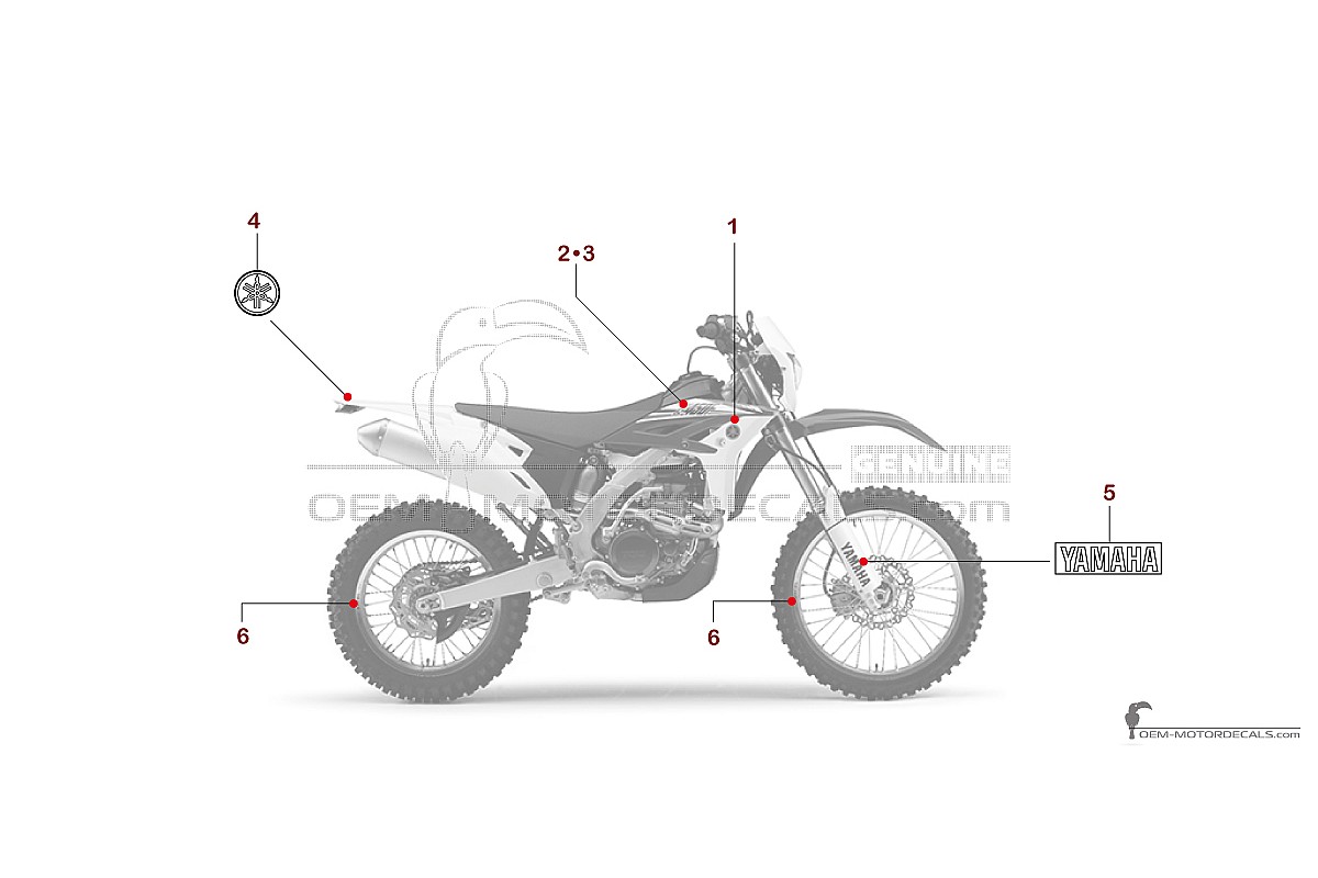 Adesivi per Yamaha WR450F 2014 - Blu • Yamaha Adesivi OEM