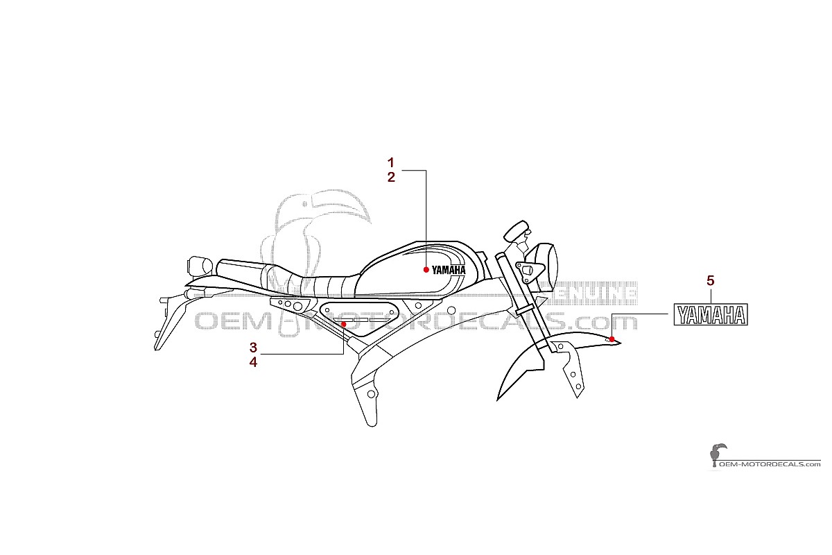 Decals for Yamaha XSR125 2024 Legacy - Black • Yamaha OEM Decals