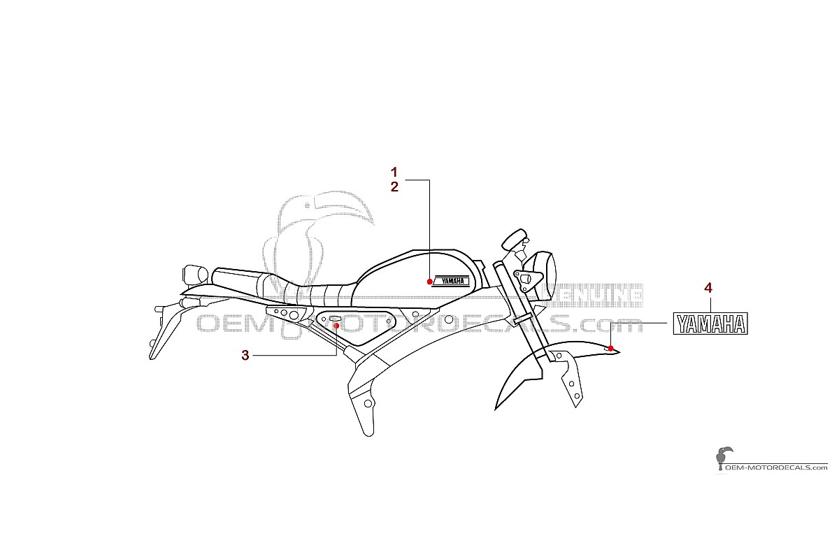 Stickers voor Yamaha XSR125 2025 - Grijs • Yamaha OEM Stickers