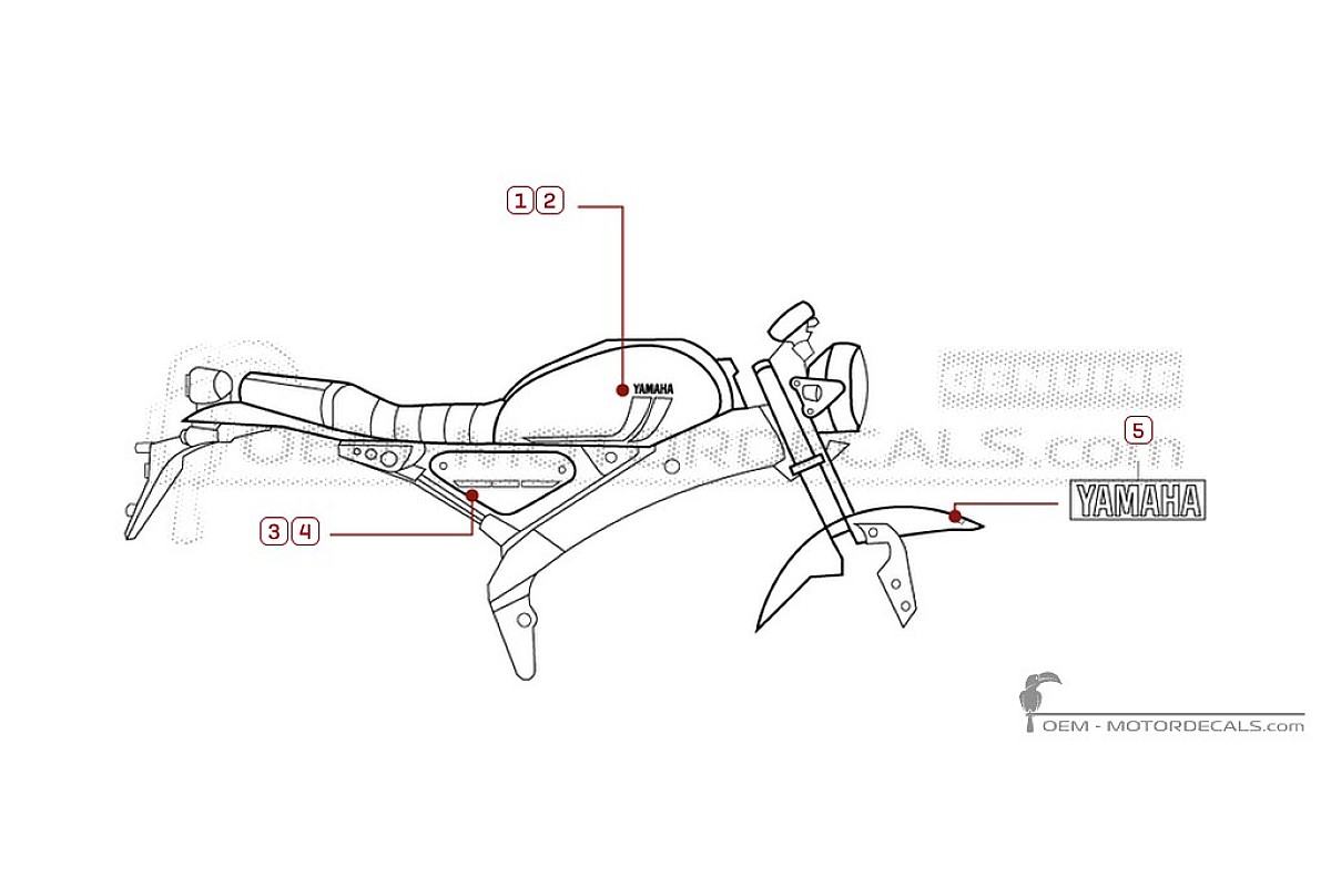 Decals for Yamaha XSR125 2026 • Yamaha OEM Decals