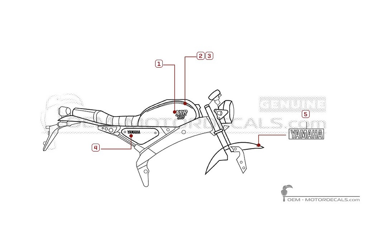 Pegatinas para Yamaha XSR125 2026 • Yamaha Pegatinas OEM