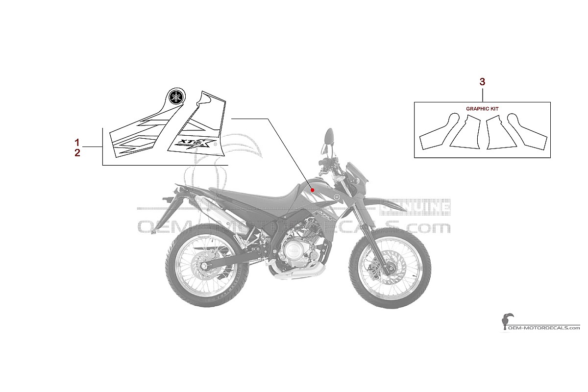 Autocollants pour Yamaha XT125X 2005 - Bleu • Yamaha Autocollants OEM