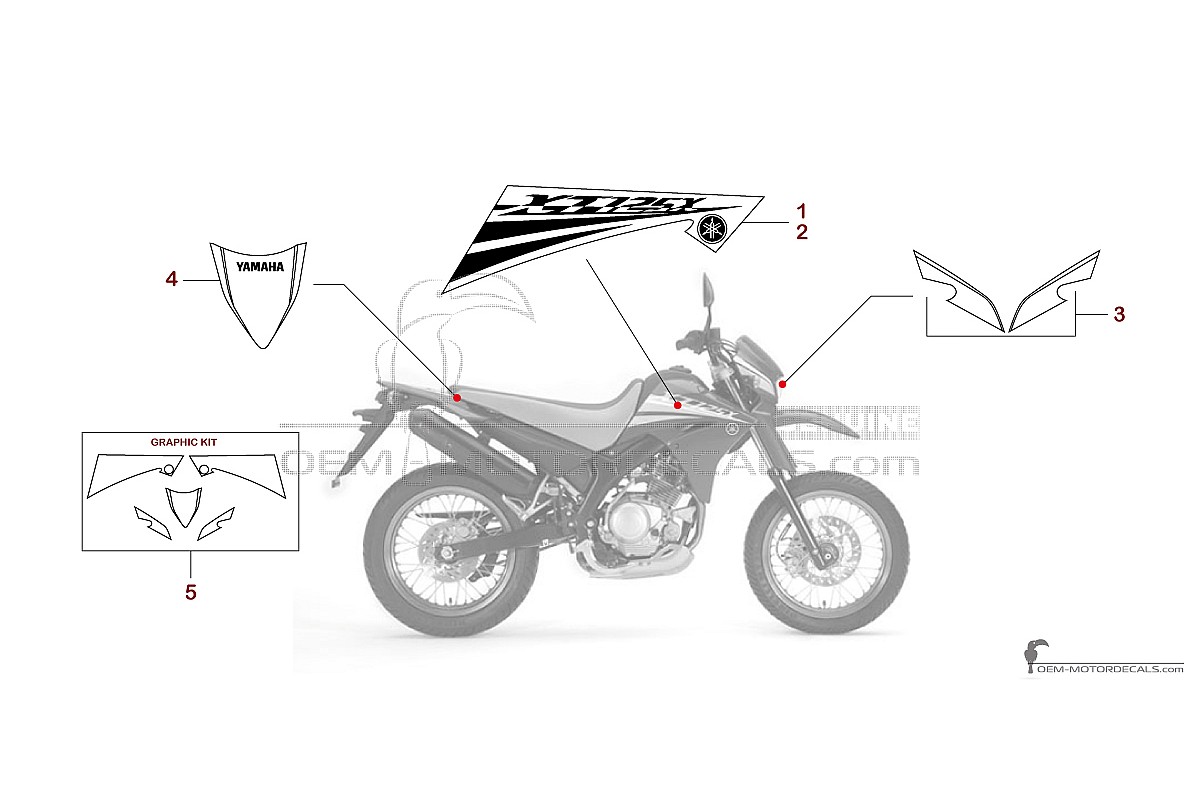 Decals for Yamaha XT125X 2008 - Blue • Yamaha OEM Decals