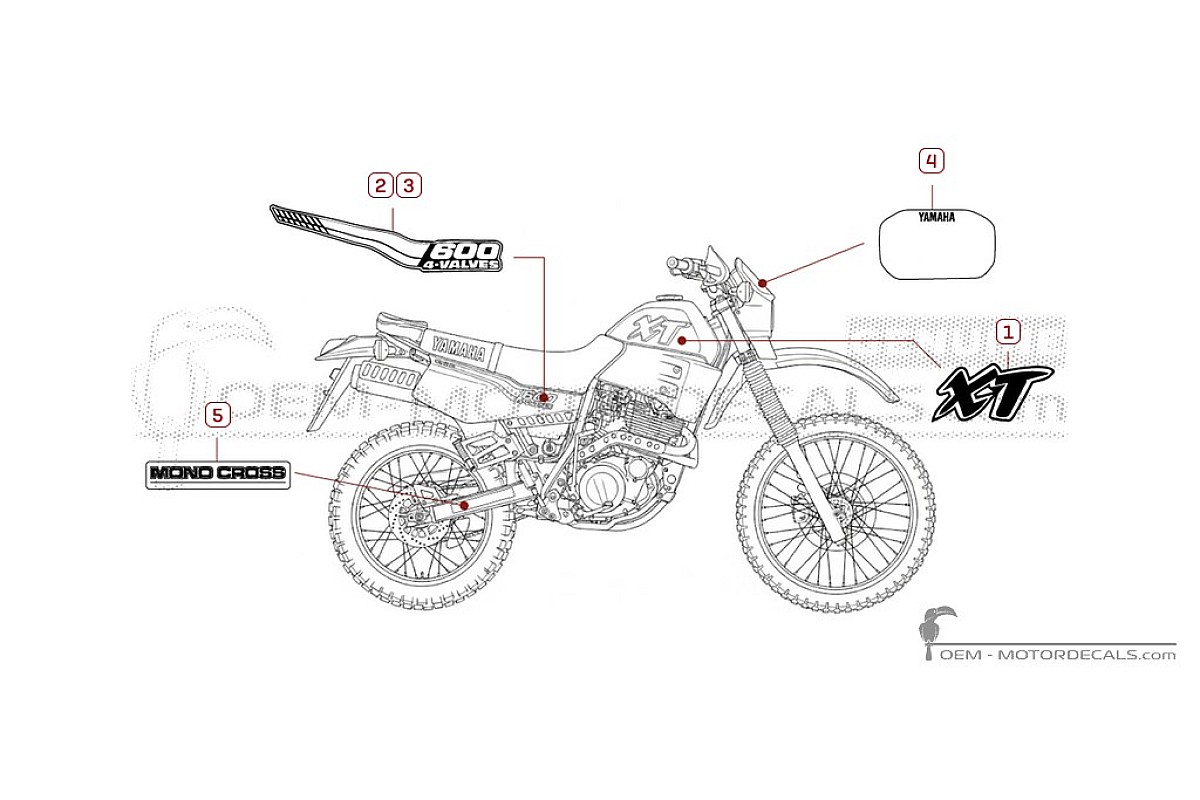 Naklejki do Yamaha XT600 1989 • Yamaha Naklejki OEM