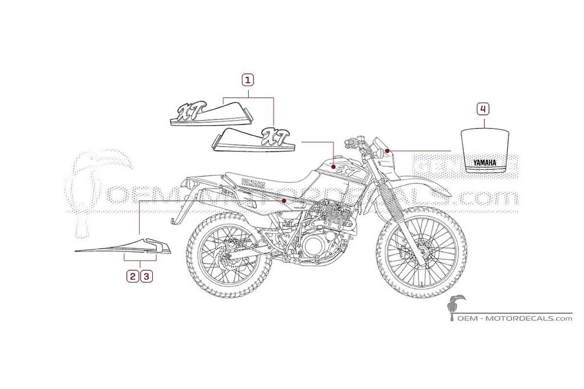 Naklejki do Yamaha XT600 1993 • Yamaha Naklejki OEM