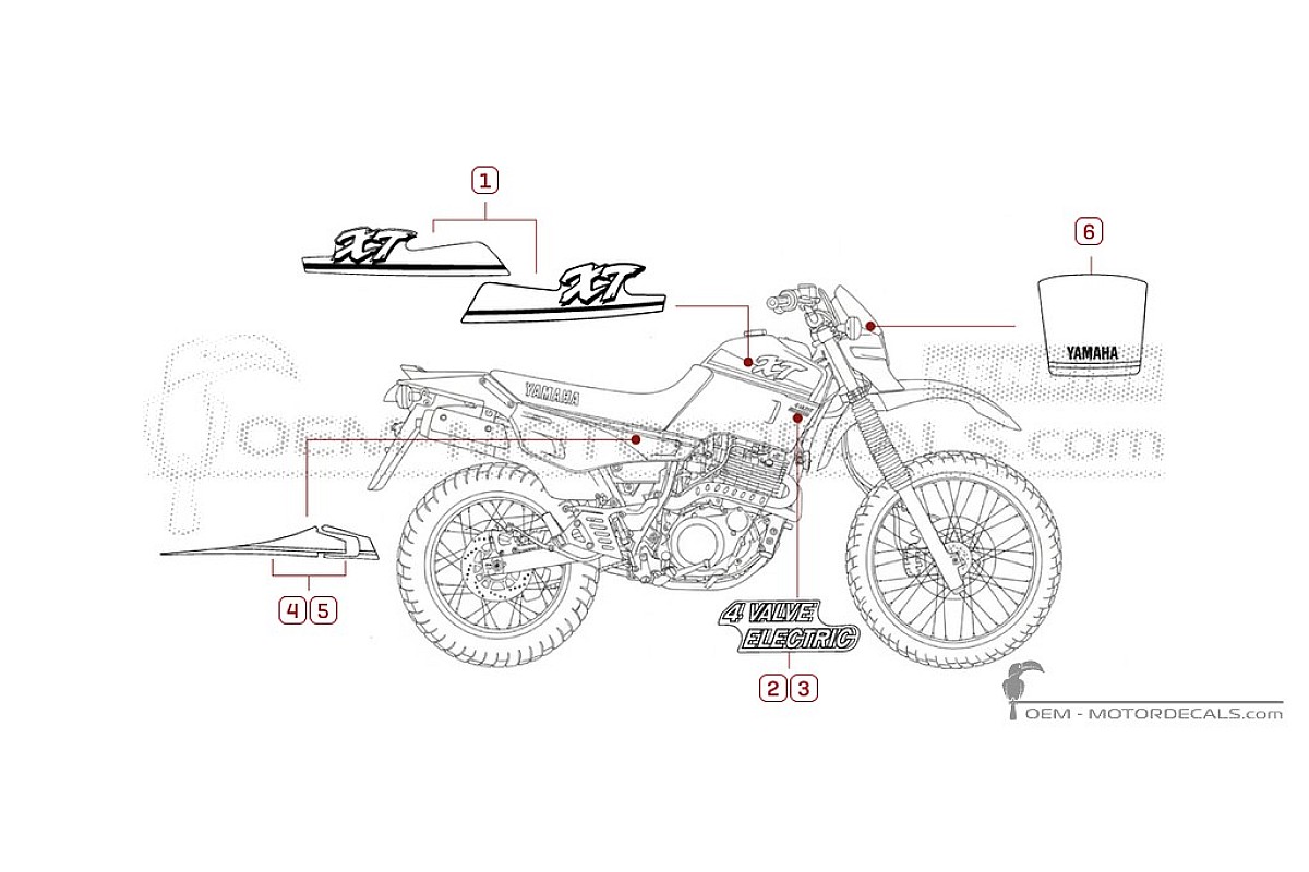 Autocollants pour Yamaha XT600 1994 • Yamaha Autocollants OEM