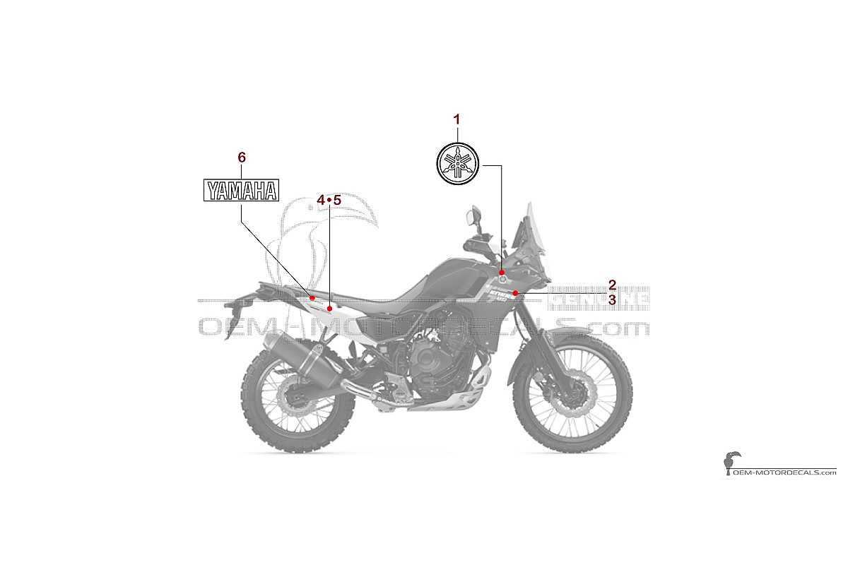 Adesivi per Yamaha XTZ690 | TENERE 700 2025 - Blu • Yamaha Adesivi OEM