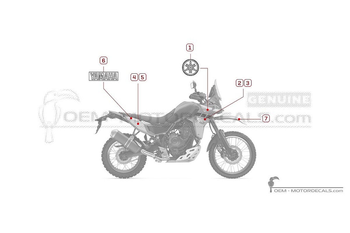 Stickers voor Yamaha XTZ690 | TENERE 700 Rally 2026 • Yamaha OEM Stickers