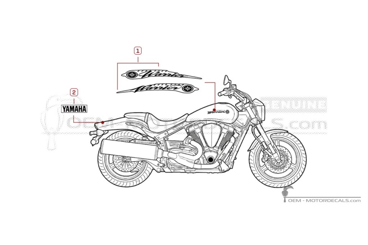 Aufkleber für Yamaha XV1700 2002 • Yamaha OEM-Aufkleber