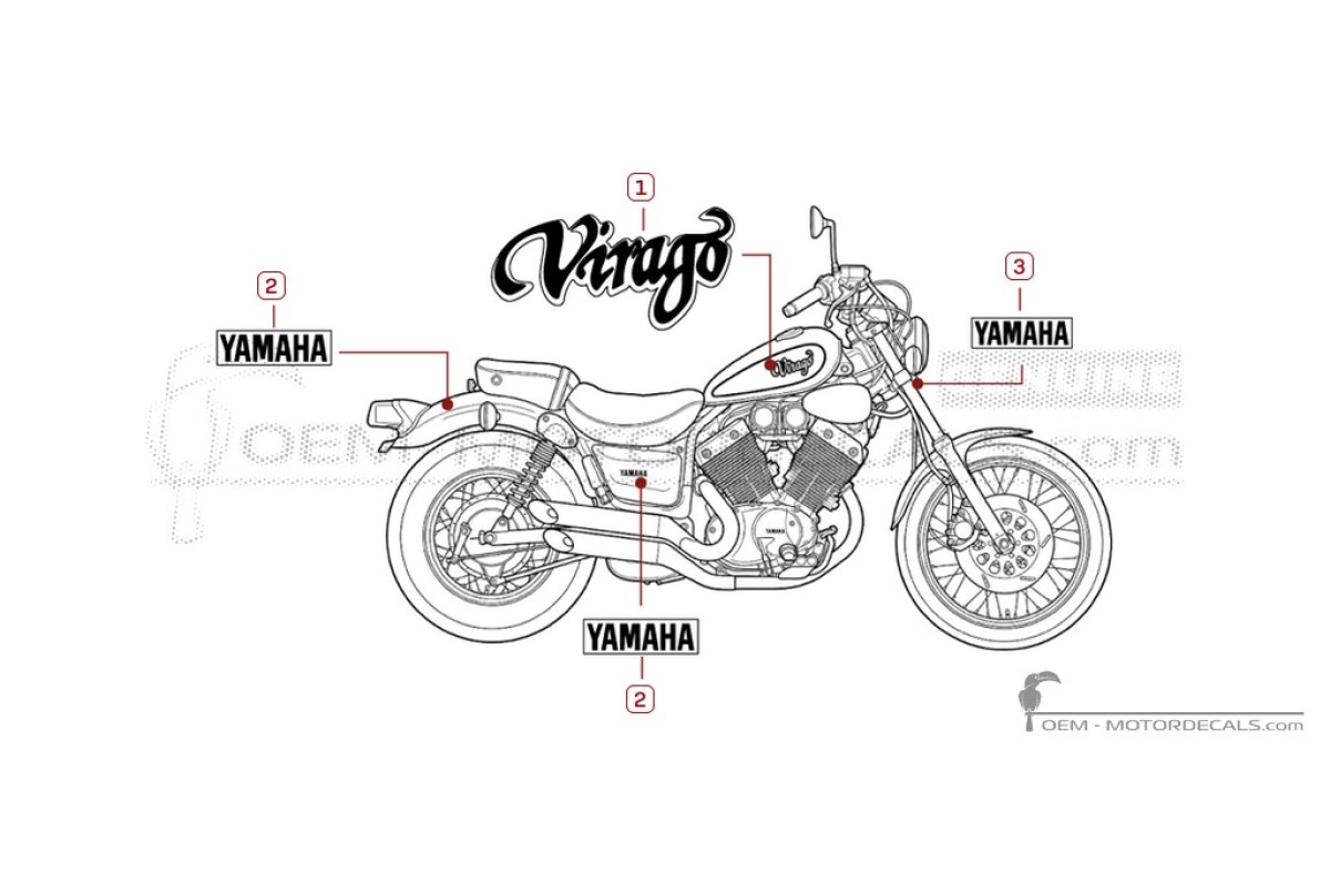 Naklejki do Yamaha XV535 Virago 1994 • Yamaha Naklejki OEM