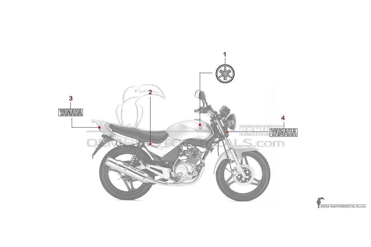 Pegatinas para Yamaha YBR125 2005 - Gris • Yamaha Pegatinas OEM