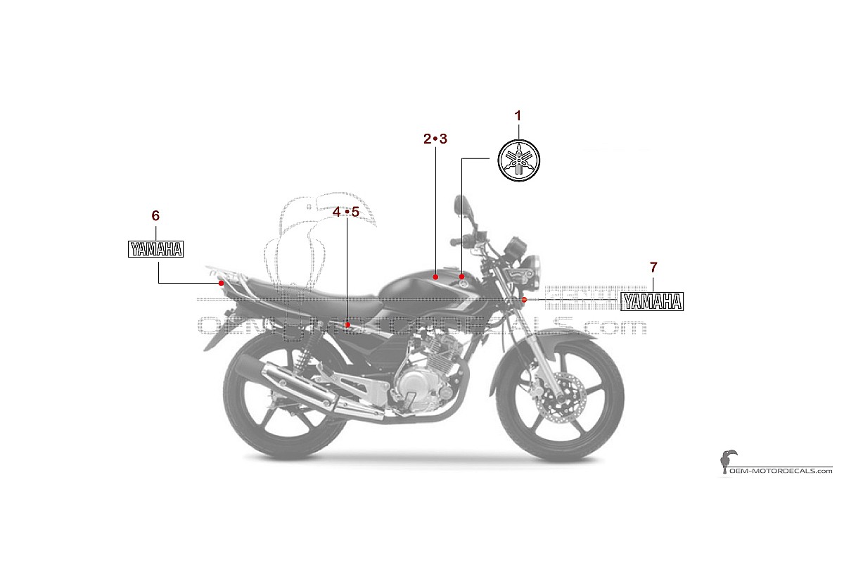 Naklejki do Yamaha YBR125 2009 - Czarny • Yamaha Naklejki OEM