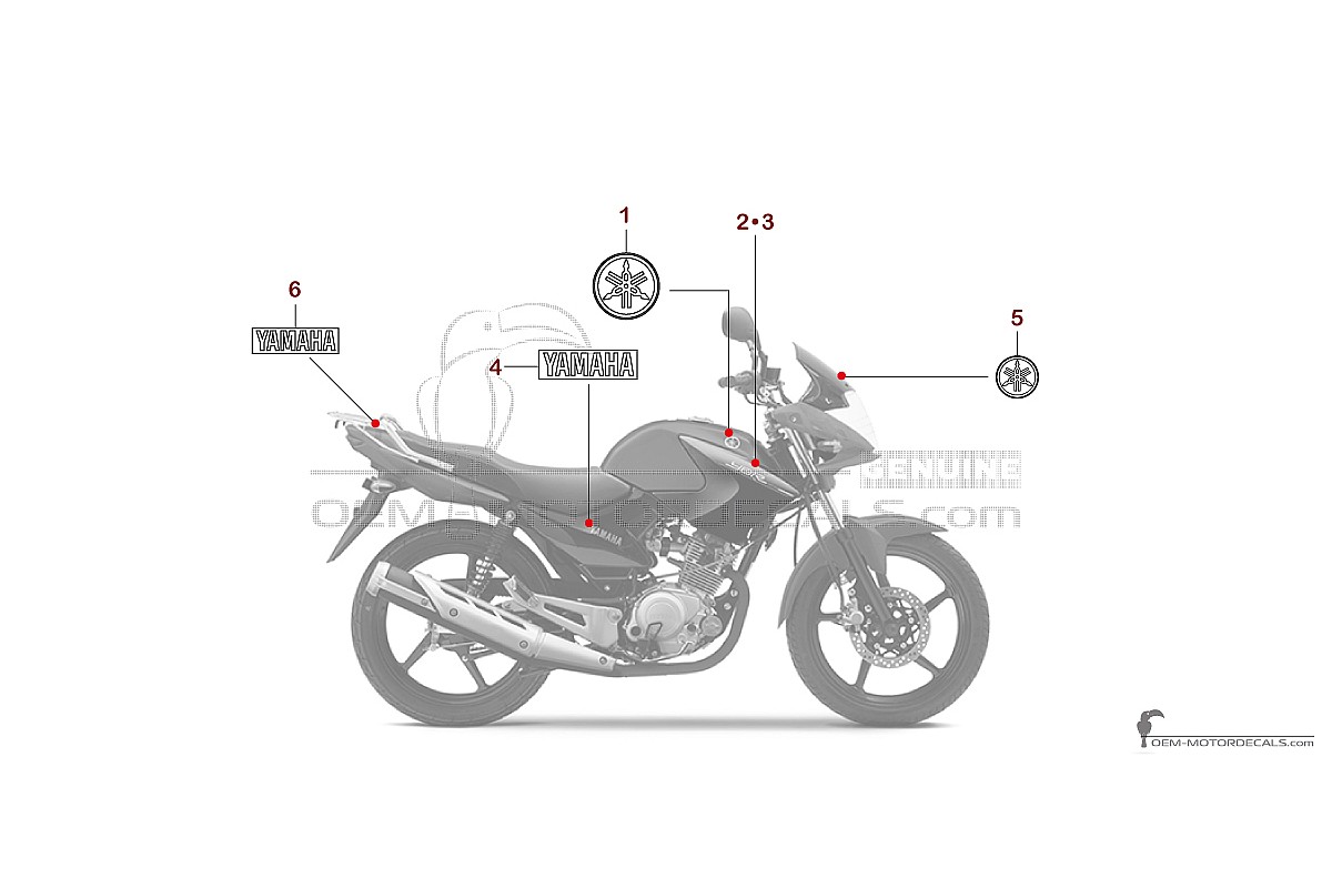 Aufkleber für Yamaha YBR125 2014 - Rot • Yamaha OEM-Aufkleber