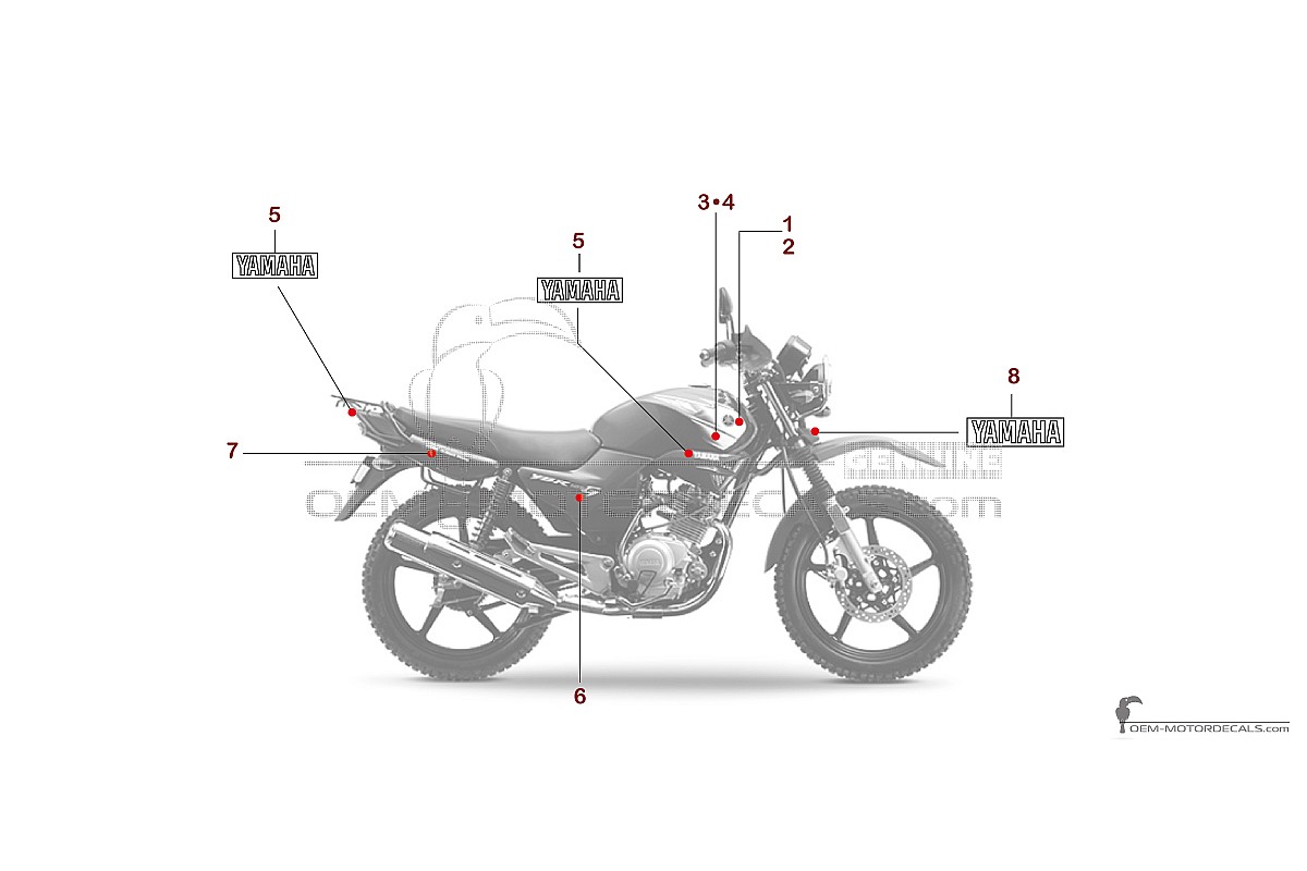 Decals for Yamaha YBR125G 2018 - Blue • Yamaha OEM Decals