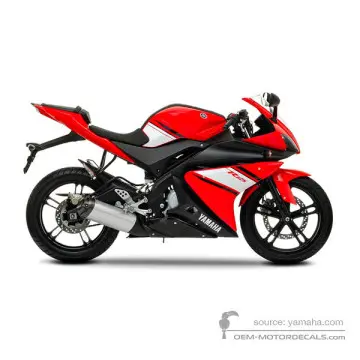 Yamaha YZF R125 2009 - Rood - Vivid Yellowish Red 1