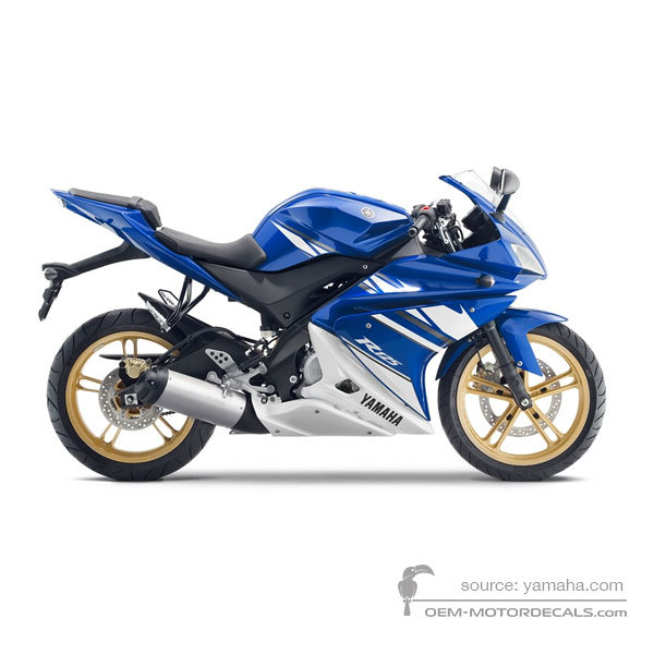 Pegatinas para Yamaha YZF R125 2010 - Azul • Yamaha Pegatinas OEM