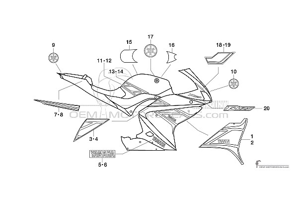 Yamaha YZF R125 2012 - Bianco