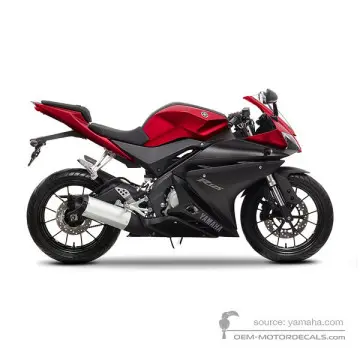 Yamaha YZF R125 2014 - Rojo - Mat Deep Red Metallic 3