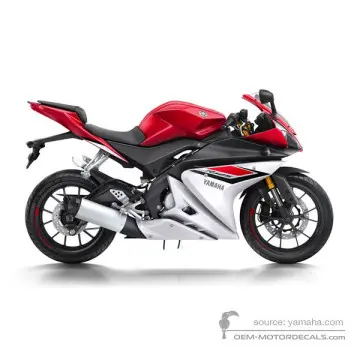 Yamaha YZF R125 2015 - Rood - Vivid Yellowish Red 1