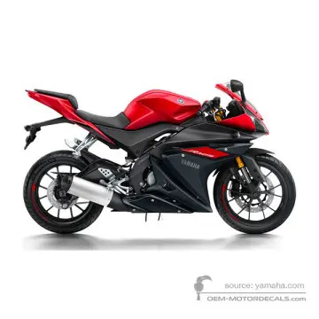 Yamaha YZF R125 2016 - Czerwony - Vivid Yellowish Red Metallic 2