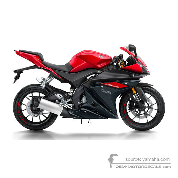 Decals for Yamaha YZF R125 2016 - Red • Yamaha OEM Decals