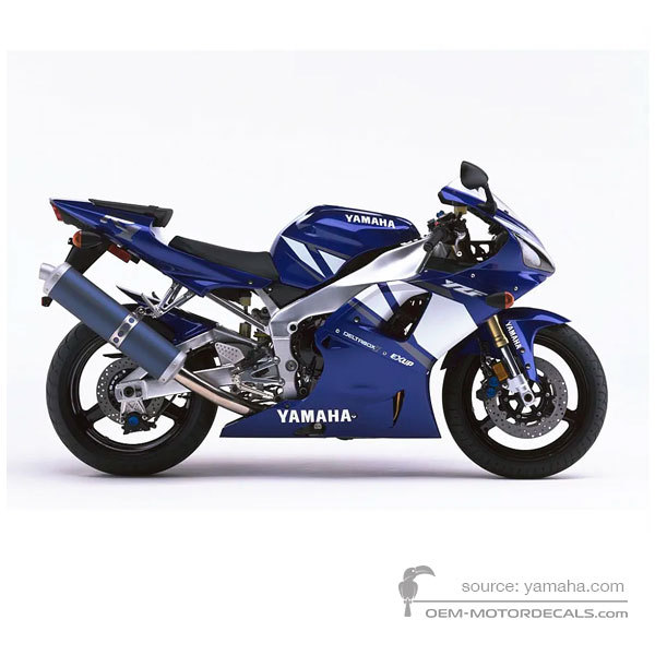 Stickers voor Yamaha YZF R1 2001 - Blauw • Yamaha OEM Stickers