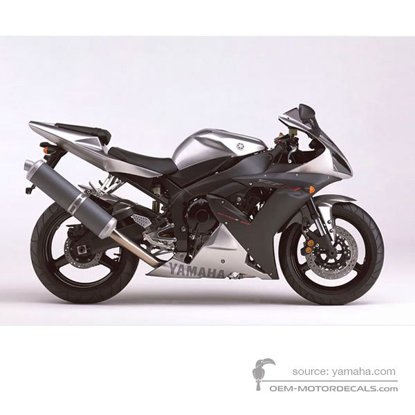 Naklejki do Yamaha YZF R1 2002 - Srebrny • Yamaha Naklejki OEM