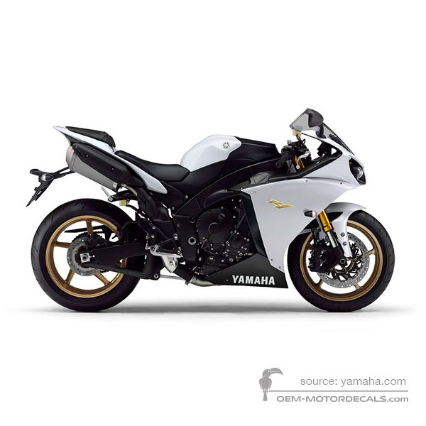 Autocollants pour pour Yamaha YZF R1 2012 - Blanc • Yamaha Autocollants OEM