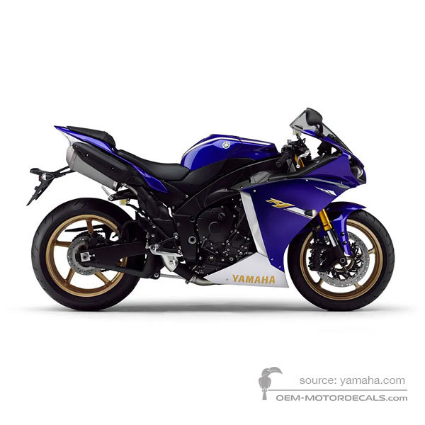 Autocollants pour pour Yamaha YZF R1 2012 - Bleu • Yamaha Autocollants OEM