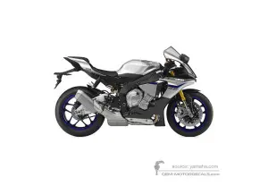 Autocollants pour Yamaha YZF R1M 2016 - Argent • Yamaha Autocollants OEM