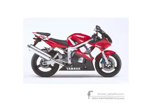 Naklejki do Yamaha YZF R6 2002 - Czerwony • Yamaha Naklejki OEM
