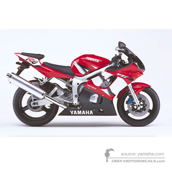 Aufkleber für Yamaha YZF R6 2002 - Rot • Yamaha OEM-Aufkleber