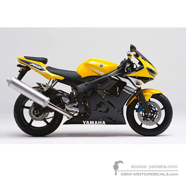 Adesivi per Yamaha YZF R6 2003 - Giallo • Yamaha Adesivi OEM