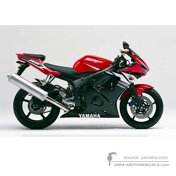 Adesivi per Yamaha YZF R6 2003 - Rosso • Yamaha Adesivi OEM