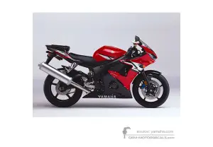 Naklejki do Yamaha YZF R6 2004 - Czerwony • Yamaha Naklejki OEM