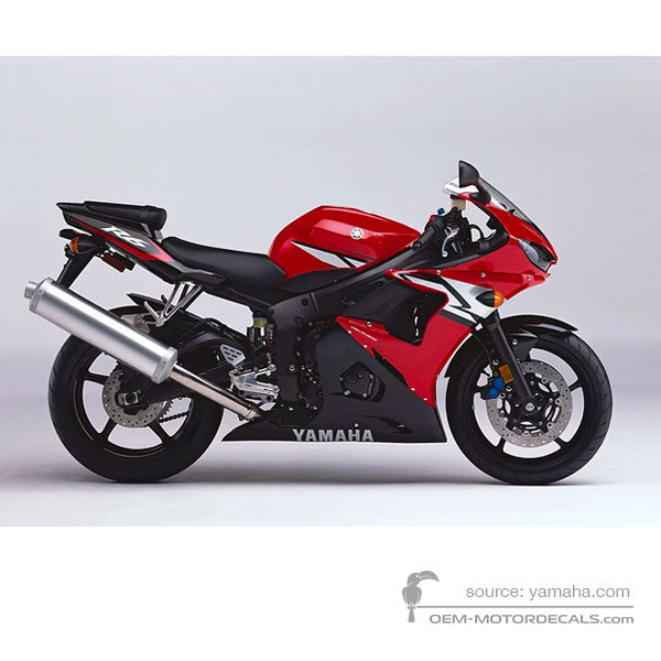 Naklejki do Yamaha YZF R6 2004 - Czerwony • Yamaha Naklejki OEM