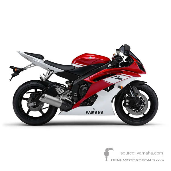 Decals for Yamaha YZF R6 2009 - Red • Yamaha OEM Decals