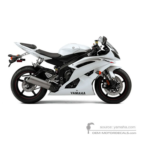 Decals for Yamaha YZF R6 2010 - White • Yamaha OEM Decals