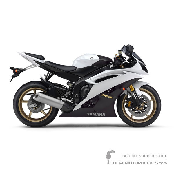 OEM Decals Yamaha YZF R6 2012 White Original Stickers