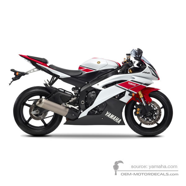 Aufkleber für Yamaha YZF R6 2012 - Weiss (WGP50th) • Yamaha OEM-Aufkleber