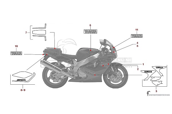 Yamaha YZF750R 1993 - Donkergrijs